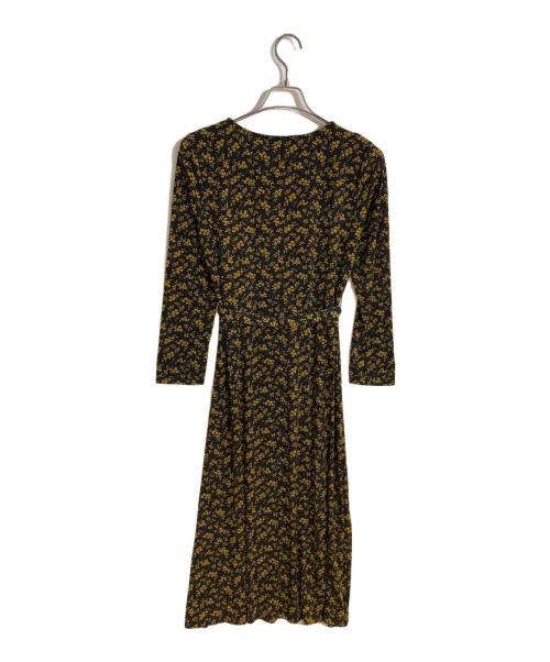 LAURA ASHLEY（ローラ アシュレイ）LAURA ASHLEY (ローラ アシュレイ) ランナム柄 ワンピース イエロー×ブラック サイズ:40の古着・服飾アイテム