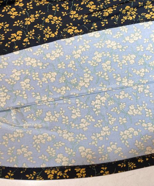 LAURA ASHLEY（ローラ アシュレイ）LAURA ASHLEY (ローラ アシュレイ) ランナム柄 ワンピース イエロー×ブラック サイズ:40の古着・服飾アイテム