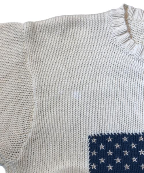 POLO RALPH LAUREN（ポロ・ラルフローレン）POLO RALPH LAUREN (ポロ・ラルフローレン) 星条旗コットンニット アイボリー サイズ:Mの古着・服飾アイテム