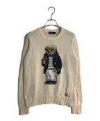 POLO RALPH LAURENポロ・ラルフローレン）の古着「ポロベアRL刺繍コットンニット」｜アイボリー