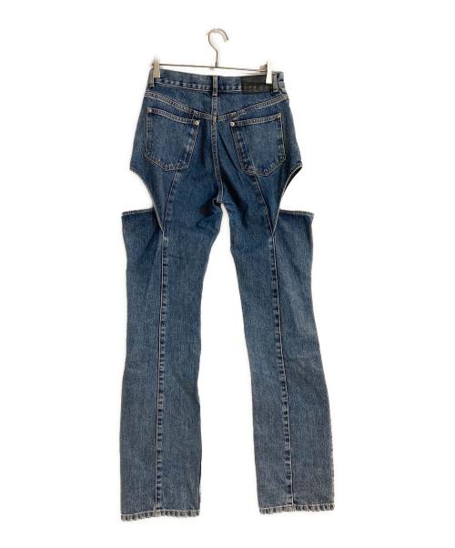 JOHN LAWRENCE SULLIVAN（ジョン ローレンス サリバン）JOHN LAWRENCE SULLIVAN (ジョン ローレンス サリバン) WASHED DENIM HOLLOWED OUT PANTS（ウォッシュドデニムホロードアウトパンツ インディゴ サイズ:Ｍの古着・服飾アイテム