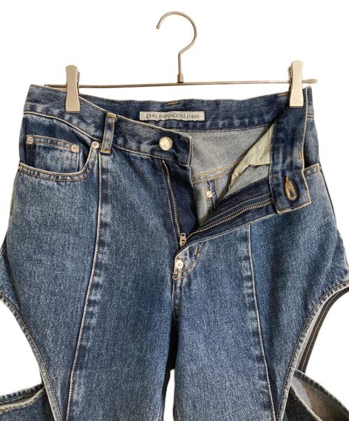 JOHN LAWRENCE SULLIVAN（ジョン ローレンス サリバン）JOHN LAWRENCE SULLIVAN (ジョン ローレンス サリバン) WASHED DENIM HOLLOWED OUT PANTS（ウォッシュドデニムホロードアウトパンツ インディゴ サイズ:Ｍの古着・服飾アイテム