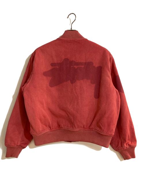 stussy（ステューシー）stussy (ステューシー) Ghost Logo Canvas Varsity/ゴーストロゴ キャンバス バーシティ レッド サイズ:Sの古着・服飾アイテム