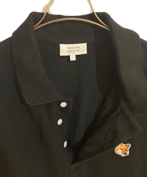 maison kitsune（メゾンキツネ）maison kitsune (メゾンキツネ) イエロー ボールド フォックスヘッド ポロシャツ ブラック サイズ:Ｌの古着・服飾アイテム