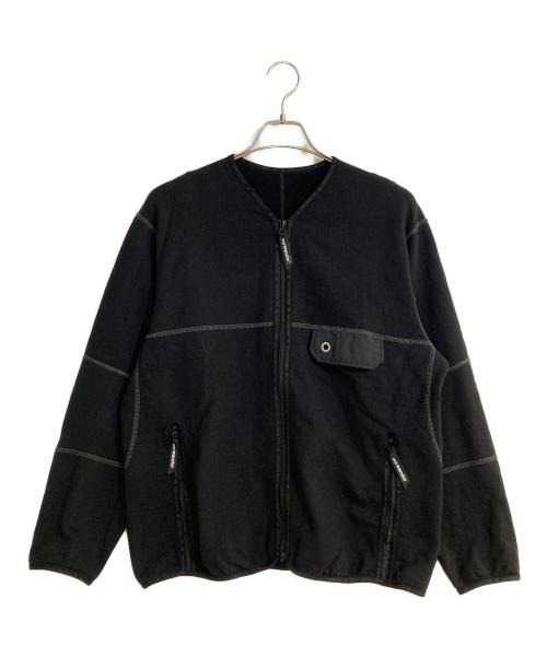 and wander（アンドワンダー）and wander (アンドワンダー) SWEAT CARDIGAN ブラック サイズ:Mの古着・服飾アイテム