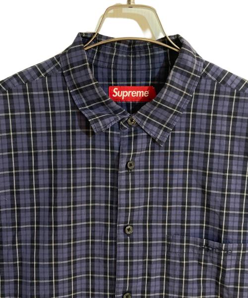 SUPREME（シュプリーム）Supreme (シュプリーム) supreme loose fit mini plaid s/s shirt／ルーズフィット ミニ プレイド パープル サイズ:Ｌの古着・服飾アイテム