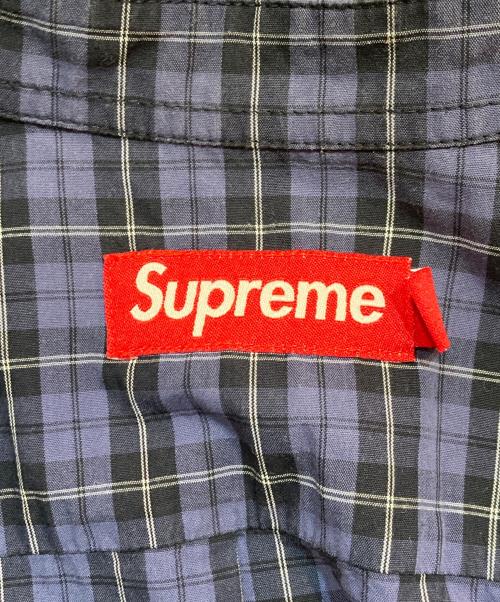 SUPREME（シュプリーム）Supreme (シュプリーム) supreme loose fit mini plaid s/s shirt／ルーズフィット ミニ プレイド パープル サイズ:Ｌの古着・服飾アイテム