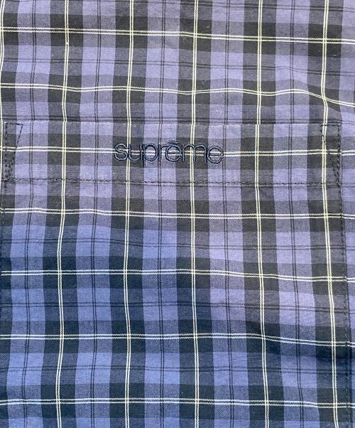 SUPREME（シュプリーム）Supreme (シュプリーム) supreme loose fit mini plaid s/s shirt／ルーズフィット ミニ プレイド パープル サイズ:Ｌの古着・服飾アイテム