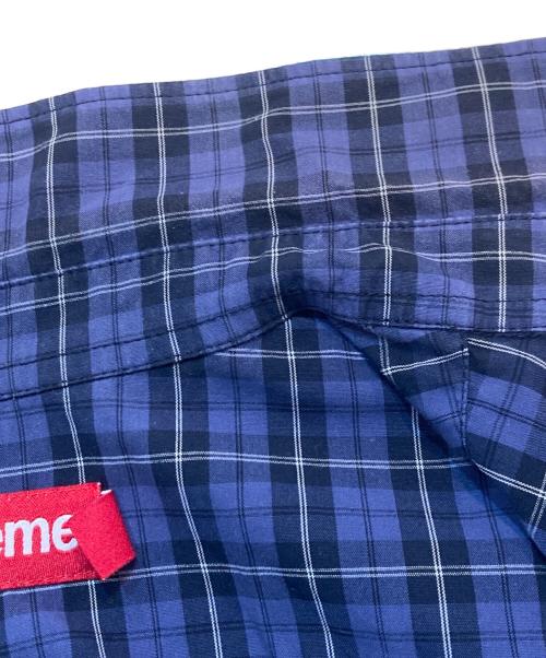 SUPREME（シュプリーム）Supreme (シュプリーム) supreme loose fit mini plaid s/s shirt／ルーズフィット ミニ プレイド パープル サイズ:Ｌの古着・服飾アイテム