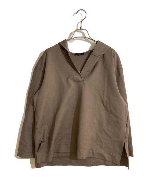 theory（セオリー）theory (セオリー) OPEN FRONT HOODIE/オープンフロントフーディ ブラウン サイズ:Sの古着・服飾アイテム