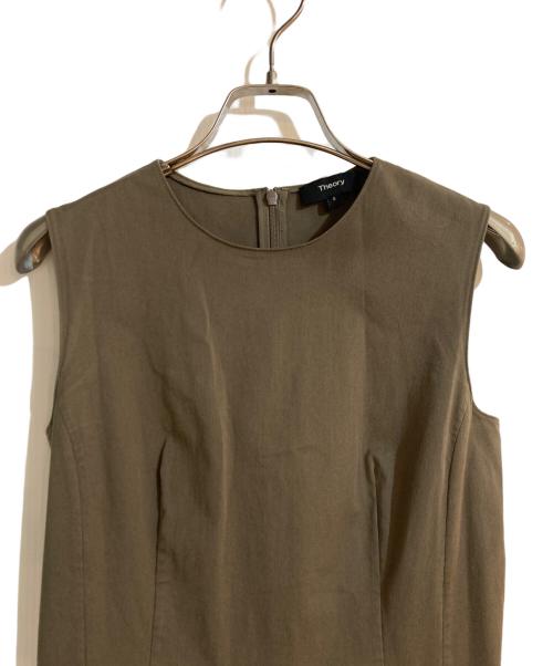theory（セオリー）theory (セオリー) CHINO ST WASH/VOLUME DART DRESS グリーンの古着・服飾アイテム