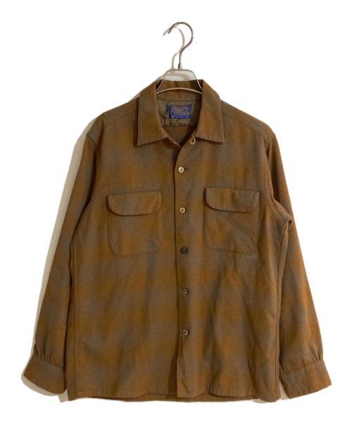 PENDLETON（ペンドルトン）PENDLETON (ペンドルトン) ヴィンテージオンブレオープンカラーシャツ ブラウン サイズ:Mの古着・服飾アイテム