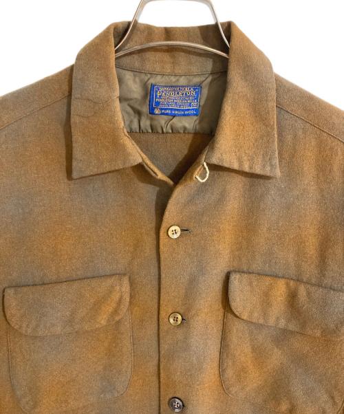 PENDLETON（ペンドルトン）PENDLETON (ペンドルトン) ヴィンテージオンブレオープンカラーシャツ ブラウン サイズ:Mの古着・服飾アイテム