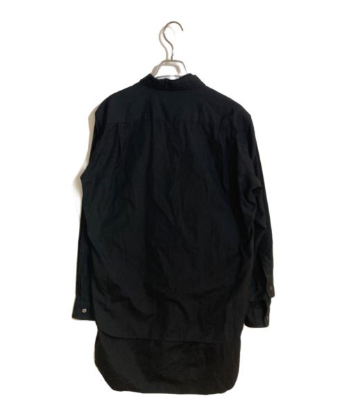 COMME des GARCONS HOMME PLUS（コムデギャルソンオムプリュス）COMME des GARCONS HOMME PLUS (コムデギャルソンオムプリュス) 21AW片方二重シャツ レイヤード ブラック サイズ:Mの古着・服飾アイテム