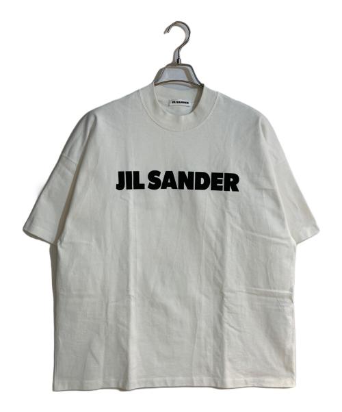 JIL SANDER（ジルサンダー）JIL SANDER (ジルサンダー) ロゴプリントボトルネックTシャツ ホワイト サイズ:Sの古着・服飾アイテム
