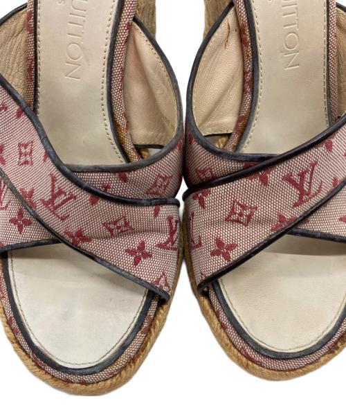 LOUIS VUITTON（ルイ ヴィトン）LOUIS VUITTON (ルイ ヴィトン) モノグラムデニムヒールサンダル ベージュ サイズ:36の古着・服飾アイテム