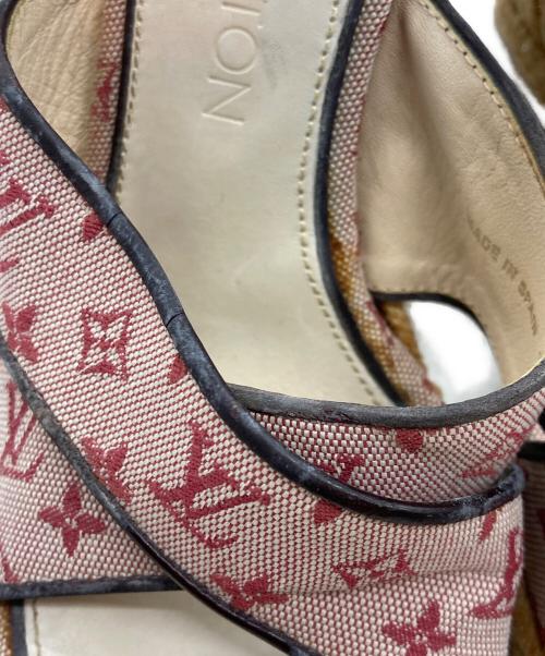 LOUIS VUITTON（ルイ ヴィトン）LOUIS VUITTON (ルイ ヴィトン) モノグラムデニムヒールサンダル ベージュ サイズ:36の古着・服飾アイテム
