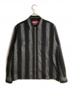 SUPREMEシュプリーム）の古着「Stripe Flannel Zip Up Shirtフランネル ジップ アップ 長袖シャツ」｜グレー