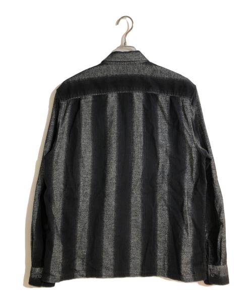 SUPREME（シュプリーム）Supreme (シュプリーム) Stripe Flannel Zip Up Shirtフランネル ジップ アップ 長袖シャツ  グレー サイズ:Mの古着・服飾アイテム