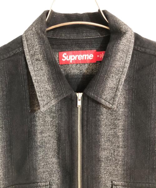 SUPREME（シュプリーム）Supreme (シュプリーム) Stripe Flannel Zip Up Shirtフランネル ジップ アップ 長袖シャツ  グレー サイズ:Mの古着・服飾アイテム