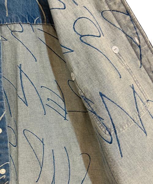 SUPREME（シュプリーム）Supreme (シュプリーム) Handwriting Jacquard Denim Shirt／ ハンドライティングジャガードデニムシャツ インディゴ サイズ:Mの古着・服飾アイテム