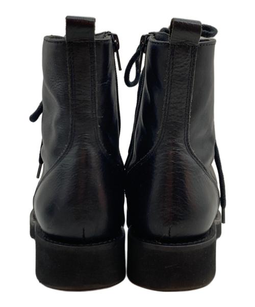 FABIO RUSCONI（ファビオルスコーニ）FABIO RUSCONI (ファビオルスコーニ) ラウンドトゥレースアップショートブーツ ブラック サイズ:36の古着・服飾アイテム