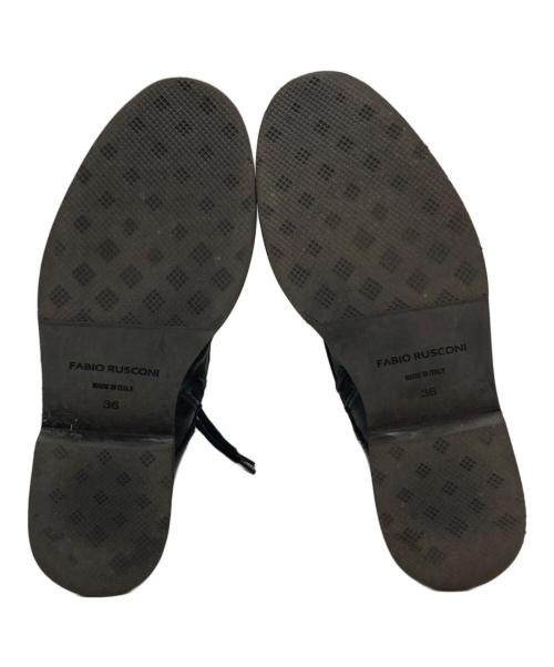 FABIO RUSCONI（ファビオルスコーニ）FABIO RUSCONI (ファビオルスコーニ) ラウンドトゥレースアップショートブーツ ブラック サイズ:36の古着・服飾アイテム