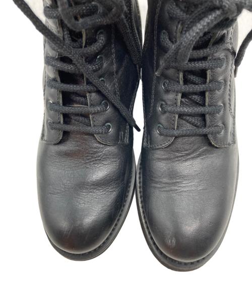 FABIO RUSCONI（ファビオルスコーニ）FABIO RUSCONI (ファビオルスコーニ) ラウンドトゥレースアップショートブーツ ブラック サイズ:36の古着・服飾アイテム
