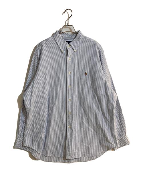 POLO RALPH LAUREN（ポロ・ラルフローレン）POLO RALPH LAUREN (ポロ・ラルフローレン) ストライプオックスフォードシャツ ブルー サイズ:17 1/2 incの古着・服飾アイテム