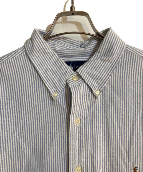 POLO RALPH LAUREN（ポロ・ラルフローレン）POLO RALPH LAUREN (ポロ・ラルフローレン) ストライプオックスフォードシャツ ブルー サイズ:17 1/2 incの古着・服飾アイテム
