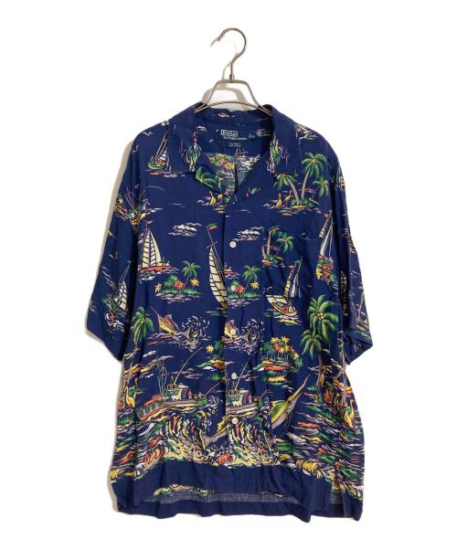 POLO RALPH LAUREN（ポロ・ラルフローレン）POLO RALPH LAUREN (ポロ・ラルフローレン) CALDWELL オープンカラーシャツ ネイビー サイズ:XLの古着・服飾アイテム