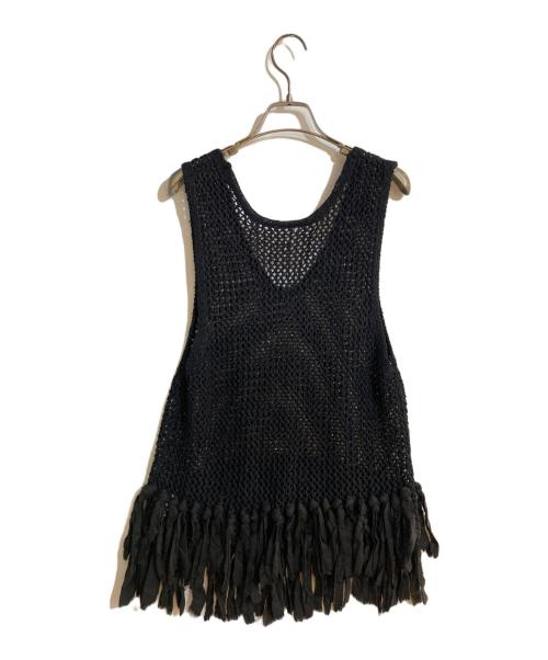 ADAWAS（アダワス）ADAWAS (アダワス) フリンジメッシュベスト ブラック サイズ:FREEの古着・服飾アイテム