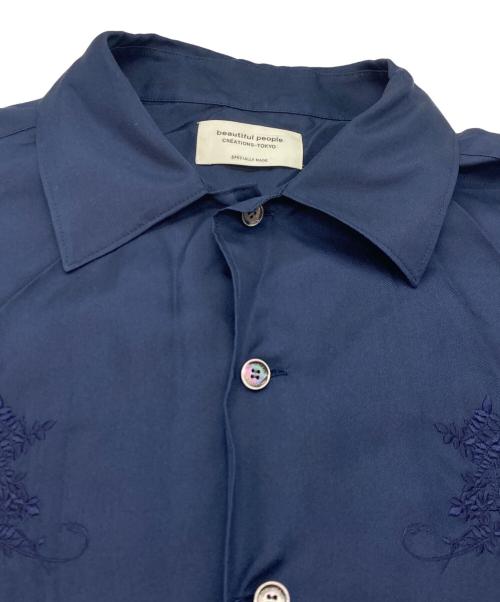 beautiful people（ビューティフルピープル）beautiful people (ビューティフルピープル) THE TOKYO (ザトーキョー) 別注 silk s/s suka shirt ネイビー サイズ:40の古着・服飾アイテム