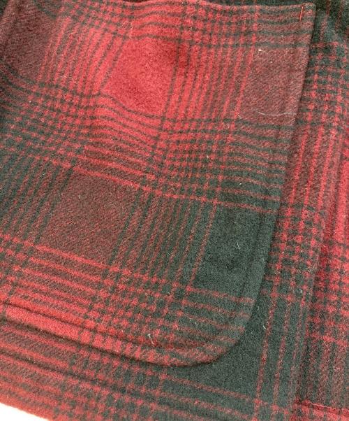 COMOLI（コモリ）COMOLI (コモリ) ナッピングウールチェックマッキノウクルーザー レッド サイズ:2の古着・服飾アイテム