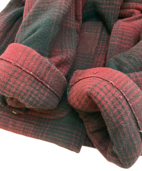 COMOLI（コモリ）COMOLI (コモリ) ナッピングウールチェックマッキノウクルーザー レッド サイズ:2の古着・服飾アイテム