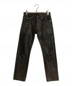 DIOR HOMMEディオール オム）の古着「07AW ラスター-コーティング加工 デニム パンツ」｜ブラック