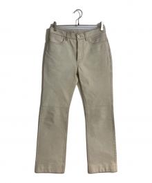 LOUIS VUITTON（ルイ ヴィトン）の古着「ピッグスキンレザーパンツ」｜ベージュ