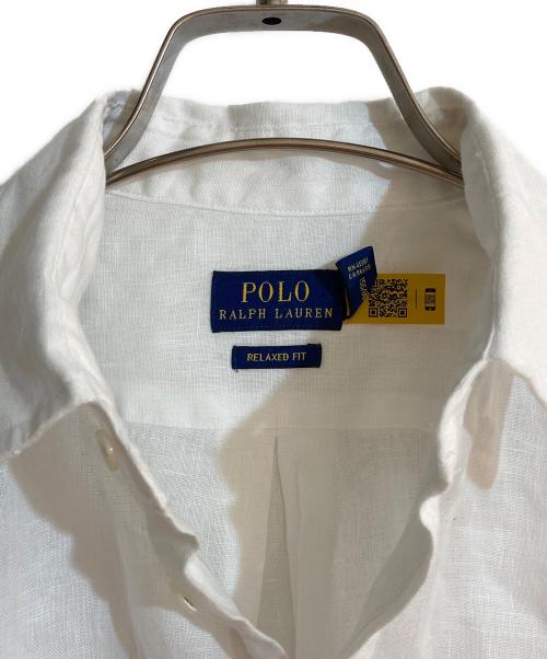 POLO RALPH LAUREN（ポロ・ラルフローレン）POLO RALPH LAUREN (ポロ・ラルフローレン) ポニー刺繍リネンシャツ ホワイト サイズ:ＸＳの古着・服飾アイテム
