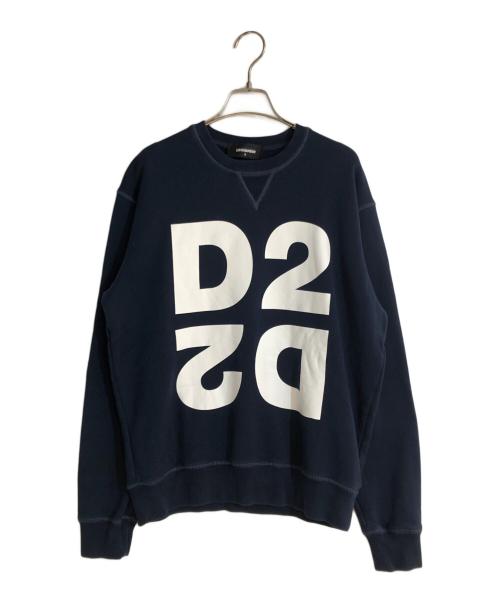 DSQUARED2（ディースクエアード）DSQUARED2 (ディースクエアード) スペル アウト スウェットシャツ ネイビー サイズ:Sの古着・服飾アイテム