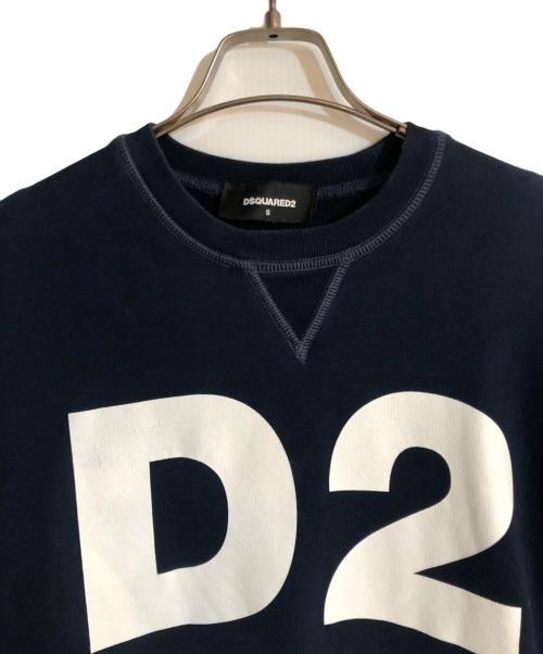 DSQUARED2（ディースクエアード）DSQUARED2 (ディースクエアード) スペル アウト スウェットシャツ ネイビー サイズ:Sの古着・服飾アイテム