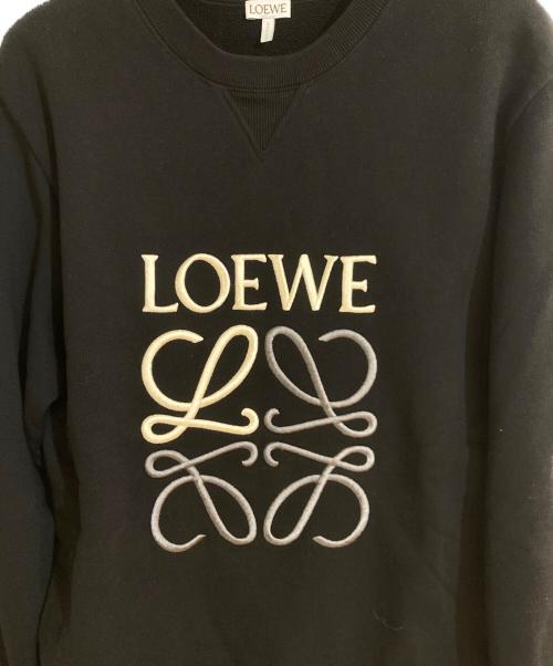 LOEWE（ロエベ）LOEWE (ロエベ) アナグラムロゴ刺繍スウェットシャツ ブラック サイズ:Sの古着・服飾アイテム
