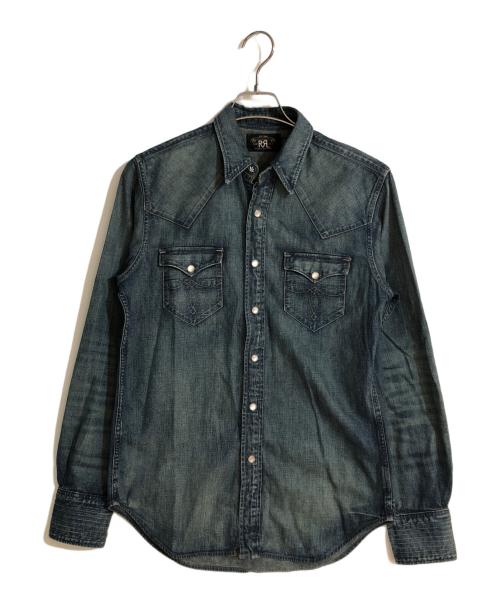 RRL（ダブルアールエル）RRL (ダブルアールエル) コンチョボタンデニムウエスタンシャツ インディゴ サイズ:Sの古着・服飾アイテム