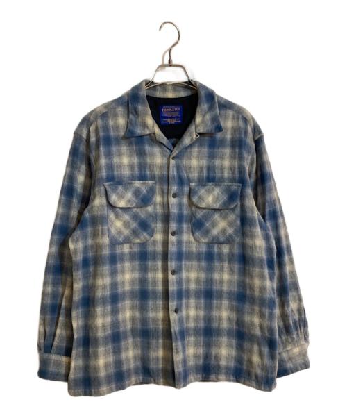 PENDLETON（ペンドルトン）PENDLETON (ペンドルトン) オープンカラーウールシャツ ブルー サイズ:Lの古着・服飾アイテム