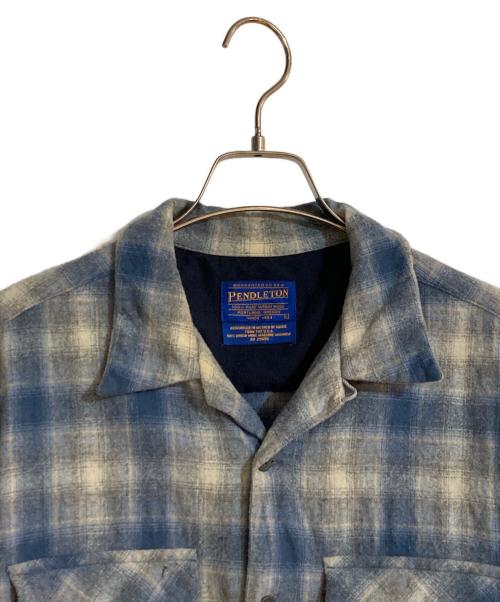 PENDLETON（ペンドルトン）PENDLETON (ペンドルトン) オープンカラーウールシャツ ブルー サイズ:Lの古着・服飾アイテム
