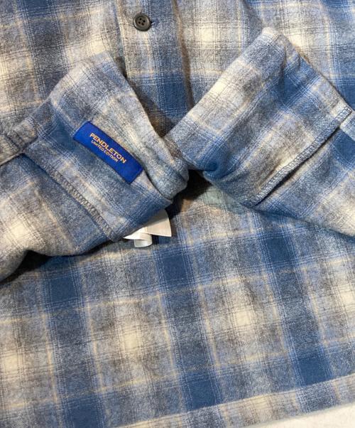 PENDLETON（ペンドルトン）PENDLETON (ペンドルトン) オープンカラーウールシャツ ブルー サイズ:Lの古着・服飾アイテム