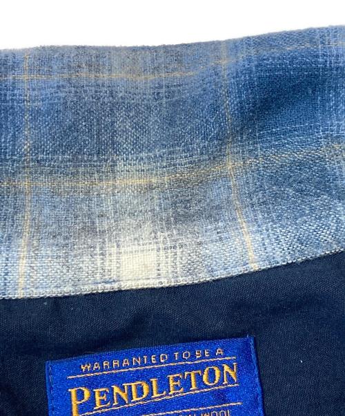 PENDLETON（ペンドルトン）PENDLETON (ペンドルトン) オープンカラーウールシャツ ブルー サイズ:Lの古着・服飾アイテム