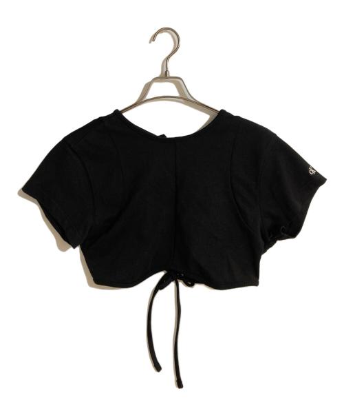 Calvin Klein Jeans（カルバンクラインジーンズ）Calvin Klein Jeans (カルバンクラインジーンズ) クロップドボクシーファッションTシャツ ブラック サイズ:S 未使用品の古着・服飾アイテム