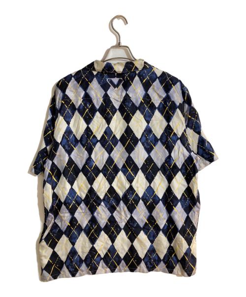 PRADA（プラダ）PRADA (プラダ) アーガイルパターンシルクシャツ ネイビー サイズ:XLの古着・服飾アイテム