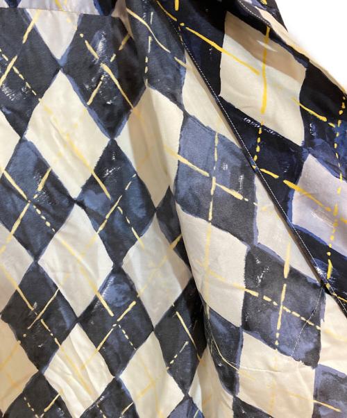 PRADA（プラダ）PRADA (プラダ) アーガイルパターンシルクシャツ ネイビー サイズ:XLの古着・服飾アイテム