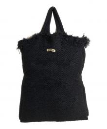 NKNIT（ンニット）の古着「fringe knit big bag」｜ネイビー